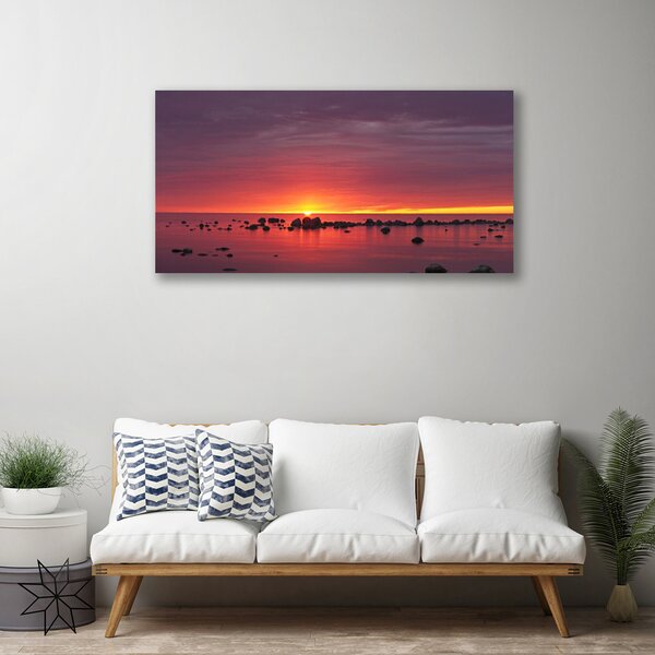 Quadro su tela Mare, sole, paesaggio 100x50 cm