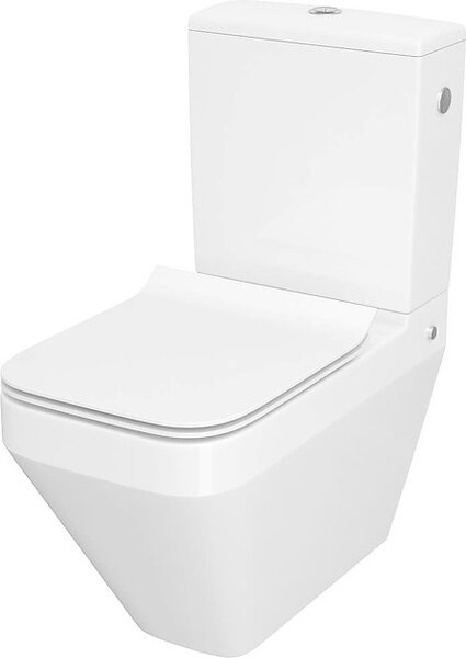 CERSANIT Design WC a pavimento CREA K114-022 con cassetta CREA K673-004 e sedile WC in Duroplast , SLIM , meccanismo di chiusura ammortizzata , sedile WC a sgancio rapido