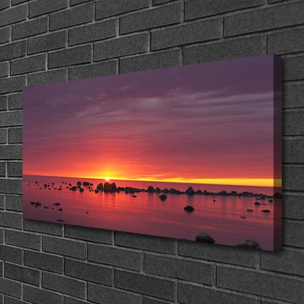 Quadro su tela Mare, sole, paesaggio 100x50 cm