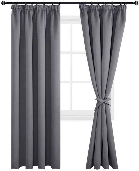 Tende a rullo oscuranti - 2 pezzi - Grigio - 117x228 cm