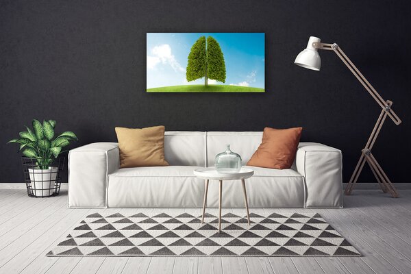 Quadro su tela Erba, albero, polmoni, natura 100x50 cm