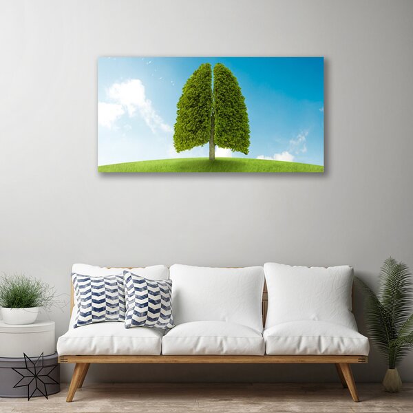 Quadro su tela Erba, albero, polmoni, natura 100x50 cm