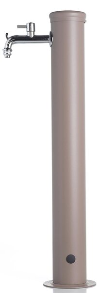 Fontana da Giardino con Rubinetto Dimensioni 16x30x85 cm - peso 7,5kg con tubo rubinetto, Garantita contro la ruggine Colore Tortora