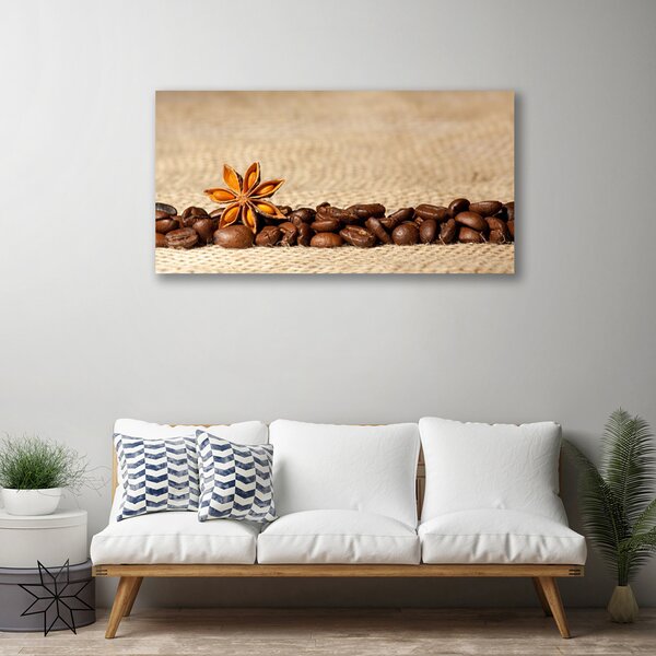 Quadro su tela Cucina in chicchi di caffè 100x50 cm