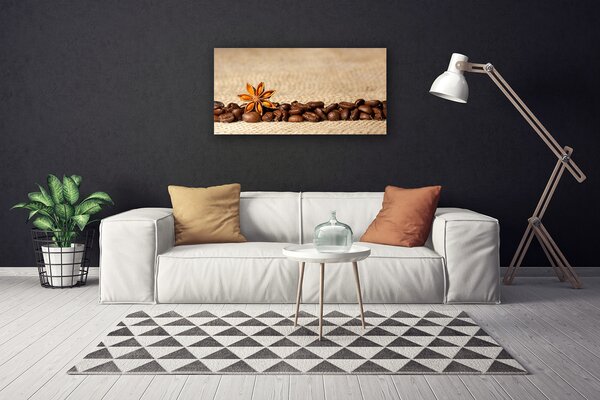 Quadro su tela Cucina in chicchi di caffè 100x50 cm