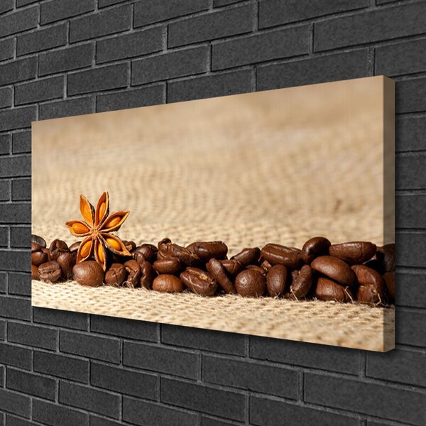 Quadro su tela Cucina in chicchi di caffè 100x50 cm