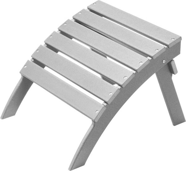 Poggiapiedi Adirondack Ottoman - 547x480x377 mm - Sedia da giardino pieghevole in HDPE di colore grigio - Pratica e salvaspazio per il vostro giardino