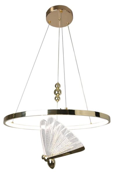 Lampada a sospensione LED a forma di farfalla MARISSA dorata 33W, luce bianca regolabile, 3552 lm, metallo, dimensioni: 120x50x22 cm, IP20, Light Prestige