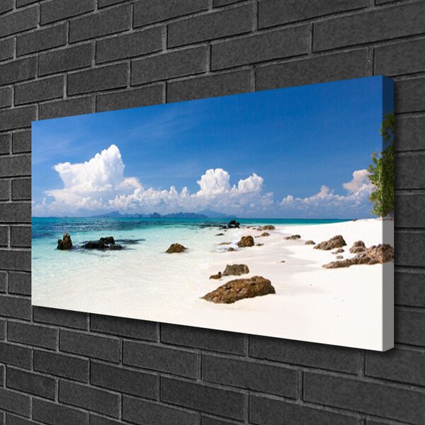 Quadro su tela Paesaggio del mare della spiaggia 100x50 cm