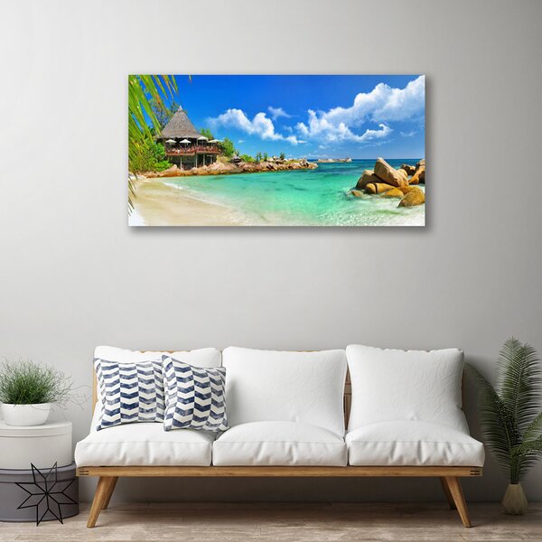 Quadro su tela Paesaggio del mare della spiaggia 100x50 cm