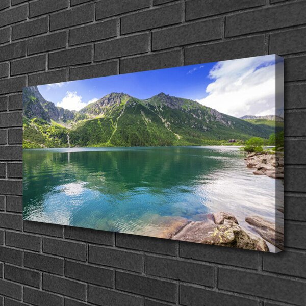 Quadro su tela Paesaggio del lago di montagna 100x50 cm