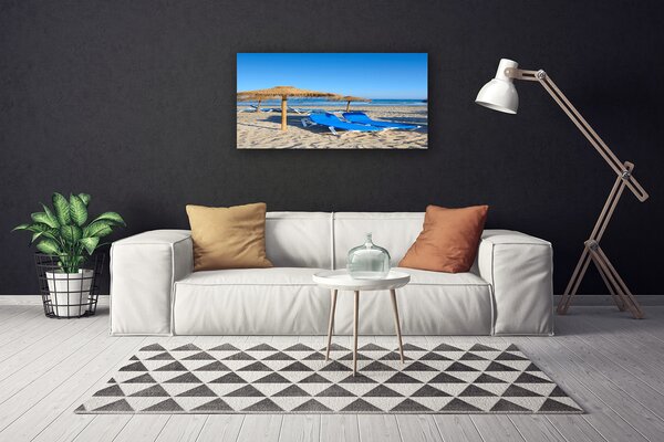 Quadro su tela Paesaggio del mare della spiaggia 100x50 cm