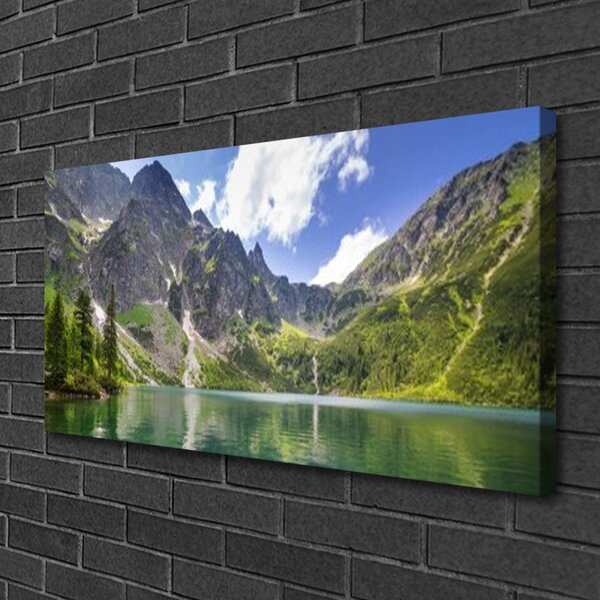 Quadro su tela Paesaggio del lago di montagna 100x50 cm