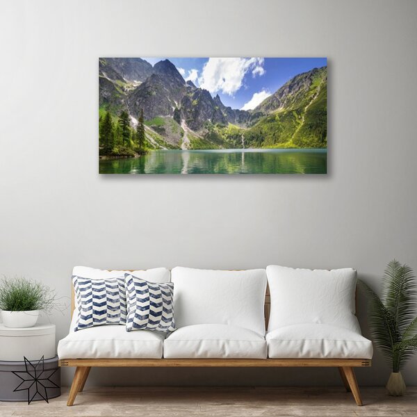 Quadro su tela Paesaggio del lago di montagna 100x50 cm