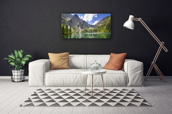 Quadro su tela Paesaggio del lago di montagna 100x50 cm