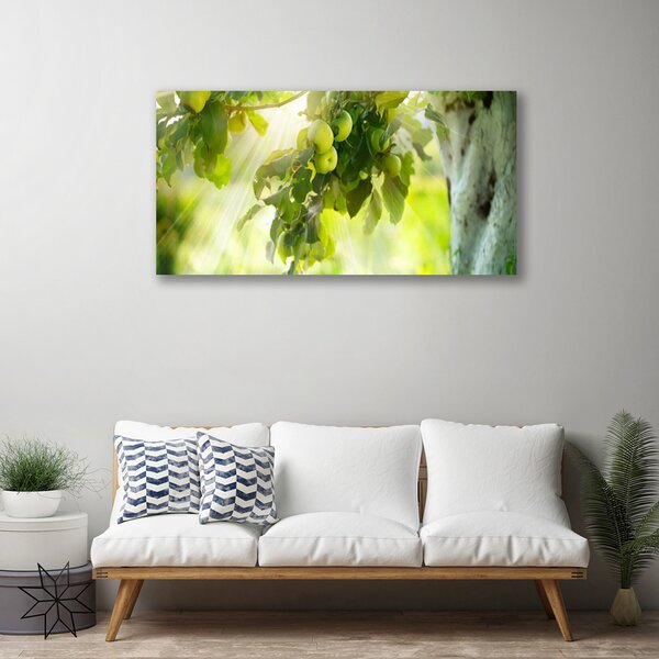 Quadro su tela Mele, un ramo di un albero, la natura 100x50 cm