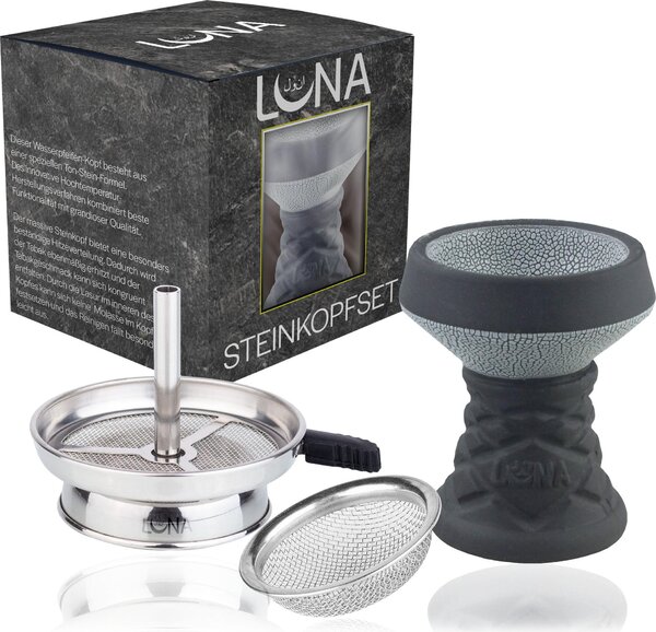 Set Steinkopf con cappuccio per camino bianco - incl. guarnizione e filtro superiore, accessorio universale