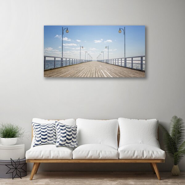 Quadro su tela Architettura del mare del molo 100x50 cm