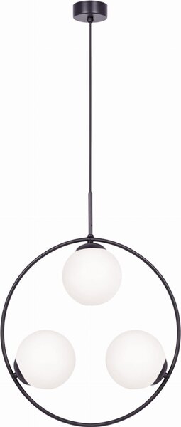 Lampadario PARVA bianco e nero 3xE14x40W in vetro, dimensioni: 100x50x14 cm, IP20, Kaja