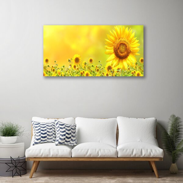 Stampa quadro su tela Pianta di fiori di girasole 100x50 cm