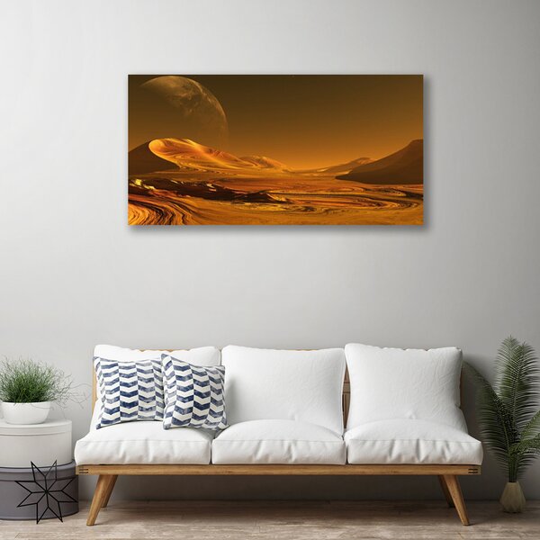 Quadro stampa su tela Paesaggio del cosmo del deserto 100x50 cm