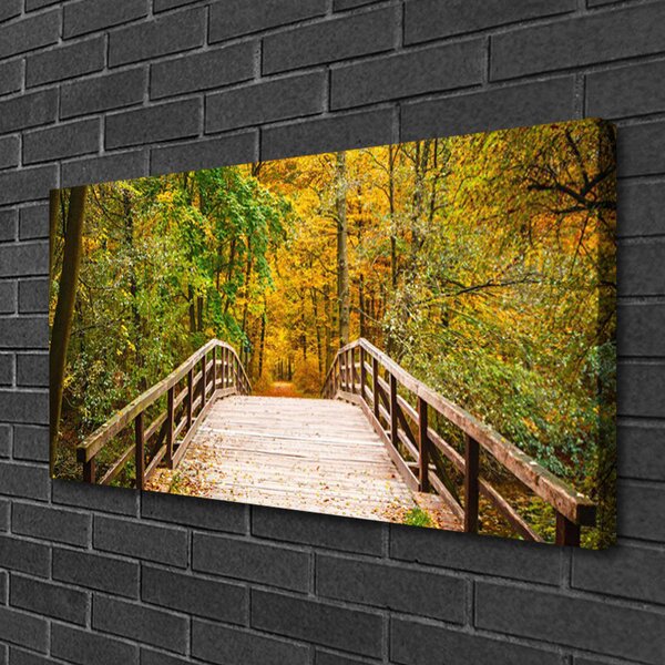 Quadro su tela Architettura del ponte della foresta 100x50 cm