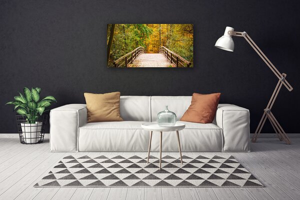 Quadro su tela Architettura del ponte della foresta 100x50 cm