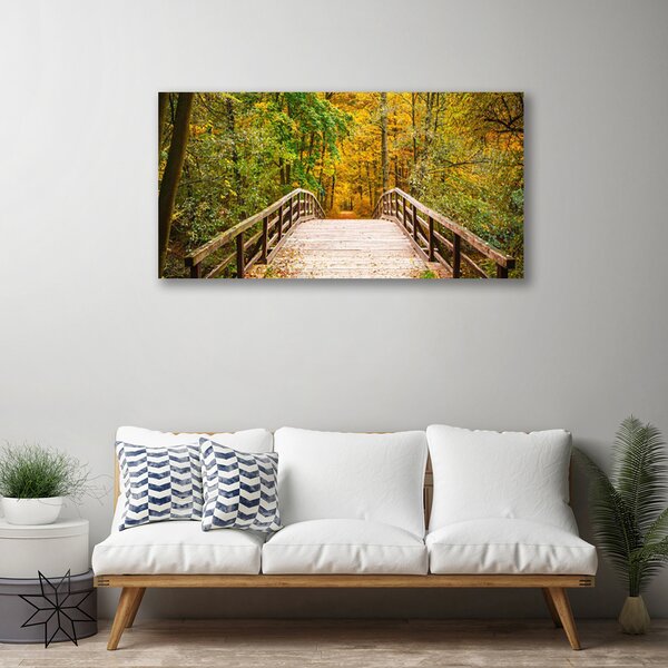 Quadro su tela Architettura del ponte della foresta 100x50 cm