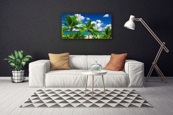 Quadro su tela Paesaggio delle palme del mare 100x50 cm