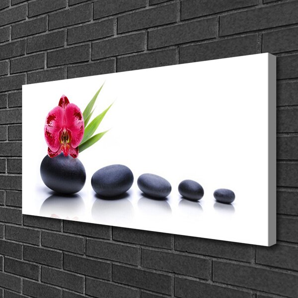 Quadro su tela Opera d'arte del fiore dell'orchidea 100x50 cm