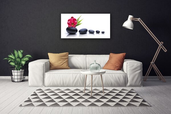 Quadro su tela Opera d'arte del fiore dell'orchidea 100x50 cm