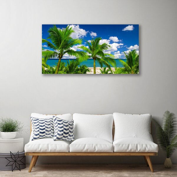 Quadro su tela Paesaggio delle palme del mare 100x50 cm