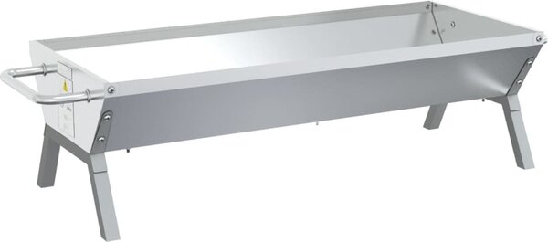 VidaXL Grill argento 118x42x30,5 cm in acciaio inox