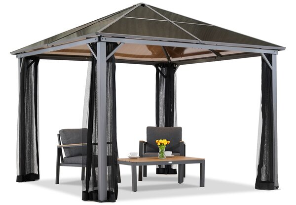 Gazebo da giardino Milos 3x3m con zanzariera Garden Point