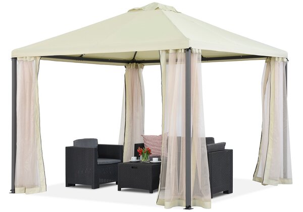 Padiglione beige da giardino con zanzariera Madrid 3 x 3m Garden Point