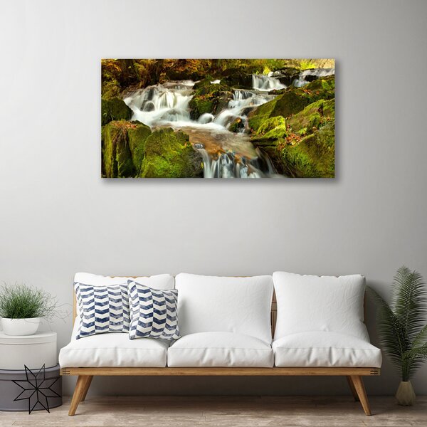 Quadro su tela Cascata delle rocce della natura 100x50 cm