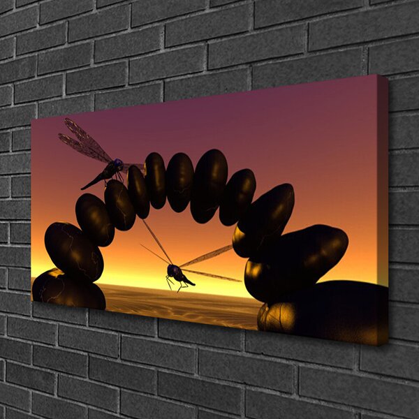 Quadro su tela Insetti libellula art 100x50 cm