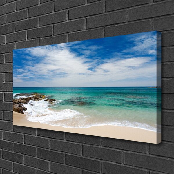 Quadro su tela Paesaggio del mare della spiaggia 100x50 cm