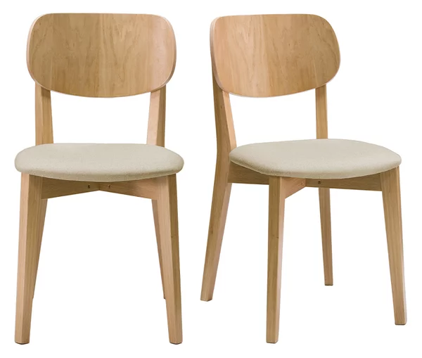 Sedie vintage rovere e sedile bianco (set di 2) LUCIA