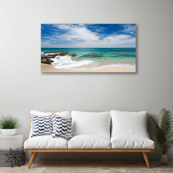Quadro su tela Paesaggio del mare della spiaggia 100x50 cm