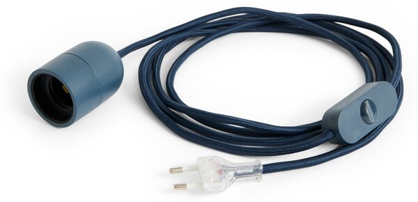 Compatta portalampada E27, blu scuro Cavo con spina 2,4 m