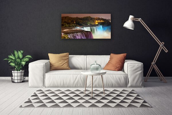 Quadro su tela Natura della cascata della foresta 100x50 cm
