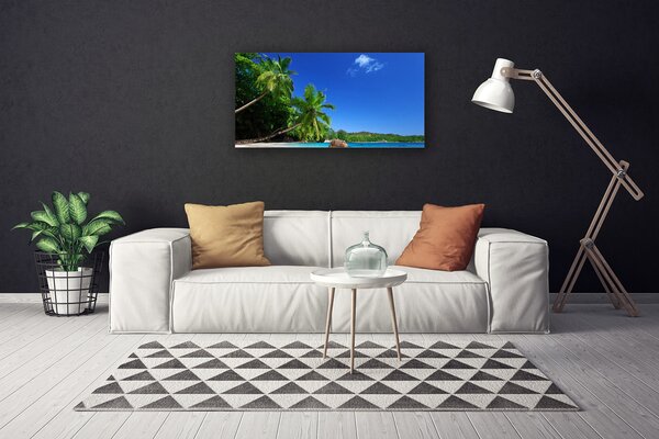 Quadro su tela Paesaggio della spiaggia delle palme 100x50 cm