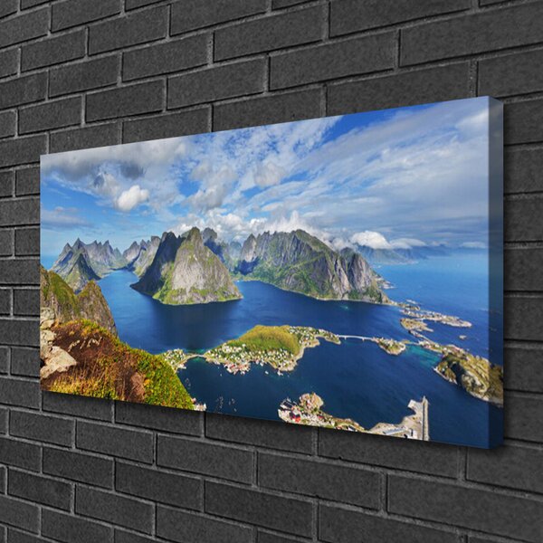 Quadro su tela Mare, paesaggio della baia 100x50 cm