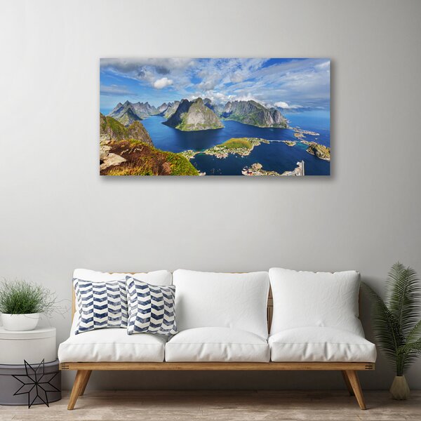 Quadro su tela Mare, paesaggio della baia 100x50 cm