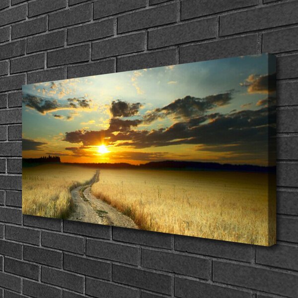 Quadro stampa su tela Paesaggio del campo di corsia 100x50 cm