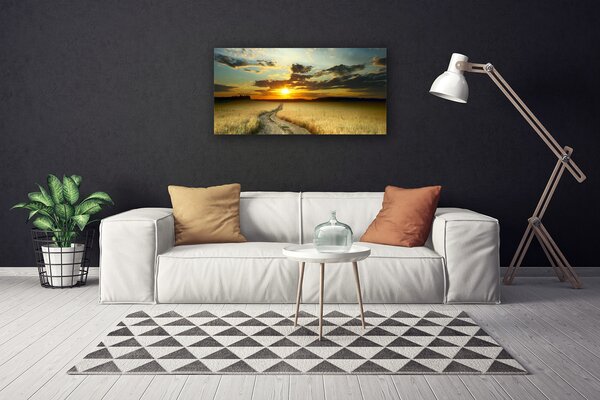Quadro stampa su tela Paesaggio del campo di corsia 100x50 cm