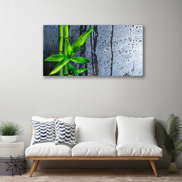 Quadro su tela Foglia di bambù Pianta Natura 100x50 cm