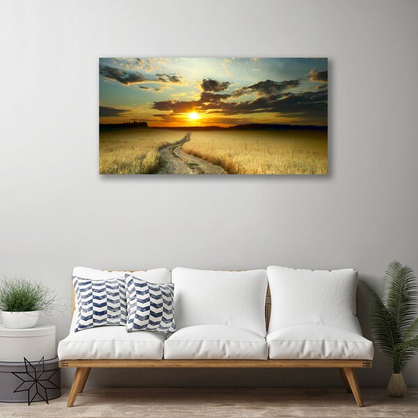 Quadro stampa su tela Paesaggio del campo di corsia 100x50 cm