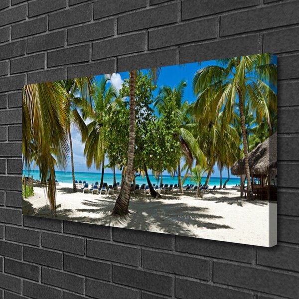 Quadro su tela Paesaggio delle palme della spiaggia 100x50 cm